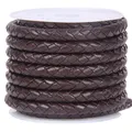 Echtlederband rund 2 Meter 3 bis 6 mm bunt für Schmuck – Farbe dark coffee