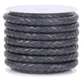Echtlederband rund 2 Meter 3 bis 6 mm bunt für Schmuck – Farbe dark gray