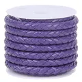 Echtlederband rund 2 Meter 3 bis 6 mm bunt für Schmuck – Farbe dark purple