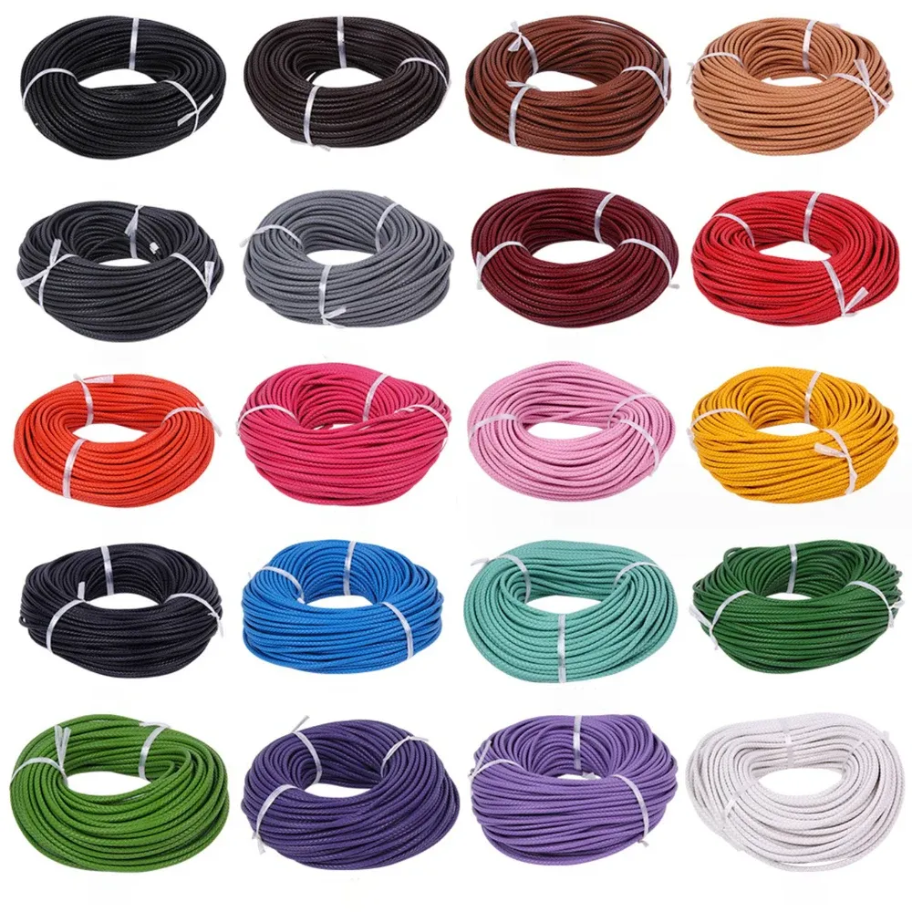 Echtlederband rund 2 Meter 3 bis 6 mm bunt für Schmuck