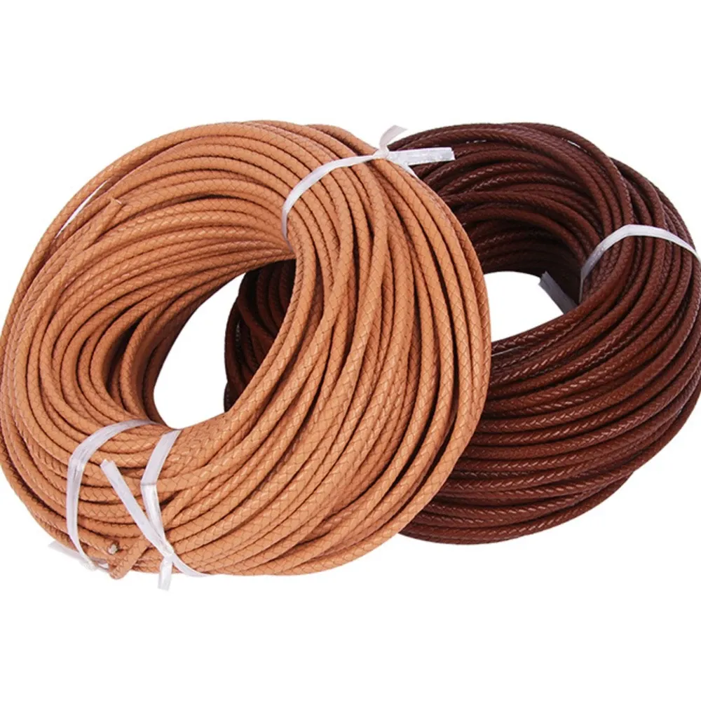 Echtlederband rund 2 Meter 3 bis 6 mm bunt für Schmuck