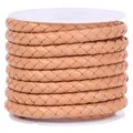 Echtlederband rund 2 Meter 3 bis 6 mm bunt für Schmuck – Farbe khaki