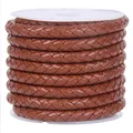Echtlederband rund 2 Meter 3 bis 6 mm bunt für Schmuck – Farbe light coffee