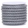 Echtlederband rund 2 Meter 3 bis 6 mm bunt für Schmuck – Farbe light gray