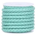 Echtlederband rund 2 Meter 3 bis 6 mm bunt für Schmuck – Farbe mint green