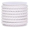 Echtlederband rund 2 Meter 3 bis 6 mm bunt für Schmuck – Farbe white