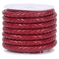 Echtlederband rund 2 Meter 3 bis 6 mm bunt für Schmuck – Farbe wine red