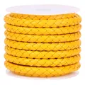 Echtlederband rund 2 Meter 3 bis 6 mm bunt für Schmuck – Farbe yellow