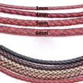Echtlederband rund 2 Meter 3 bis 6 mm geflochten Punk – 3