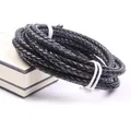 Echtlederband rund 2 Meter 3 bis 6 mm geflochten Punk – Farbe black