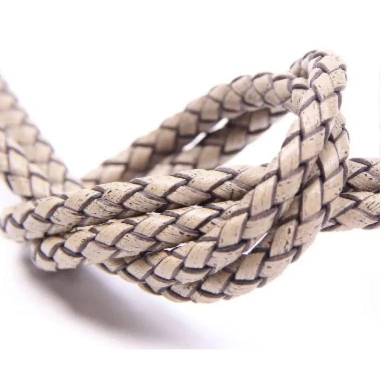 Echtlederband rund 2 Meter 3 bis 6 mm geflochten Punk