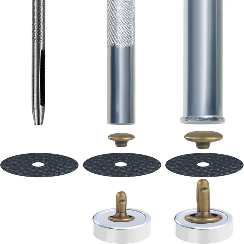 Einzelkappen Nieten 5mm bis 10mm für Lederhandwerk und Kragen 100 Sets