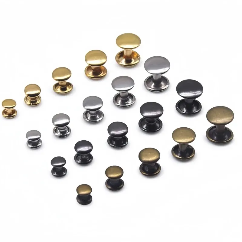 Einzelkappen Nieten 5mm bis 10mm für Lederhandwerk und Kragen 100 Sets