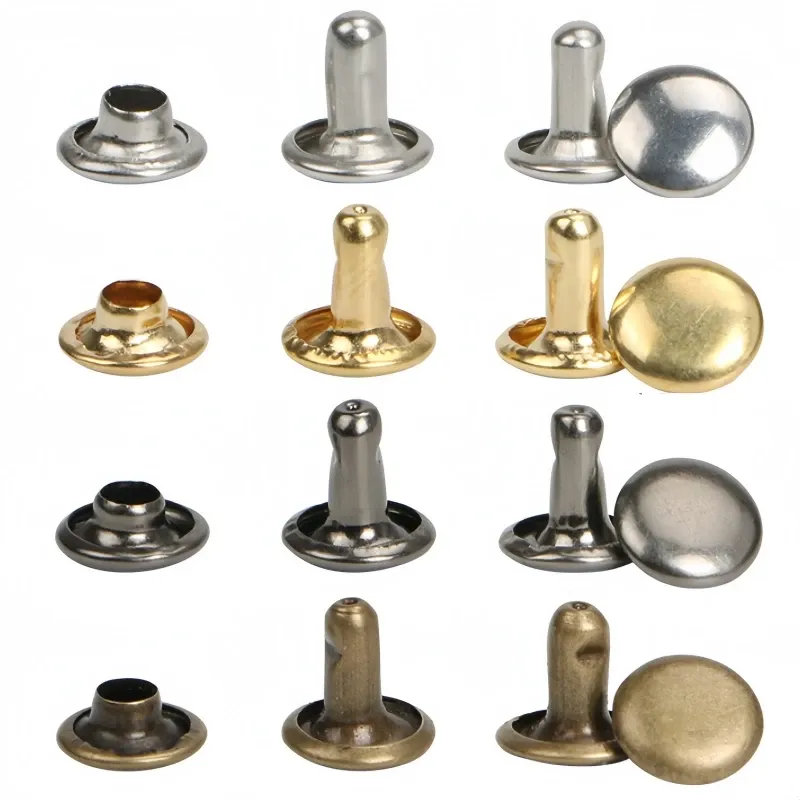 Einzelkappen Nieten 5mm bis 10mm für Lederhandwerk und Kragen 100 Sets