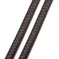 Flaches Lederband geflochten 8 bis 12 mm für Schmuckherstellung – Farbe Vintage Dark Brown