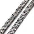Flaches Lederband geflochten 8 bis 12 mm für Schmuckherstellung – Farbe Vintage Gray
