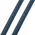 Flaches Lederband geflochten 8 bis 12 mm für Schmuckherstellung – Farbe Vintage Blue