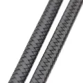 Flaches Lederband geflochten 8 bis 12 mm für Schmuckherstellung – Farbe Black
