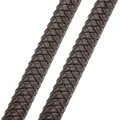 Flaches Lederband geflochten 8 bis 12 mm für Schmuckherstellung – Farbe Brown