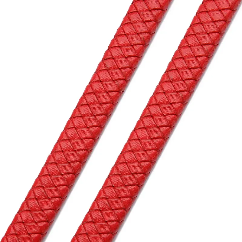 Flaches Lederband geflochten 8 bis 12 mm für Schmuckherstellung