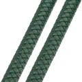 Flaches Lederband geflochten 8 bis 12 mm für Schmuckherstellung – Farbe Green