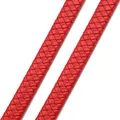 Flaches Lederband geflochten 8 bis 12 mm für Schmuckherstellung – Farbe Red