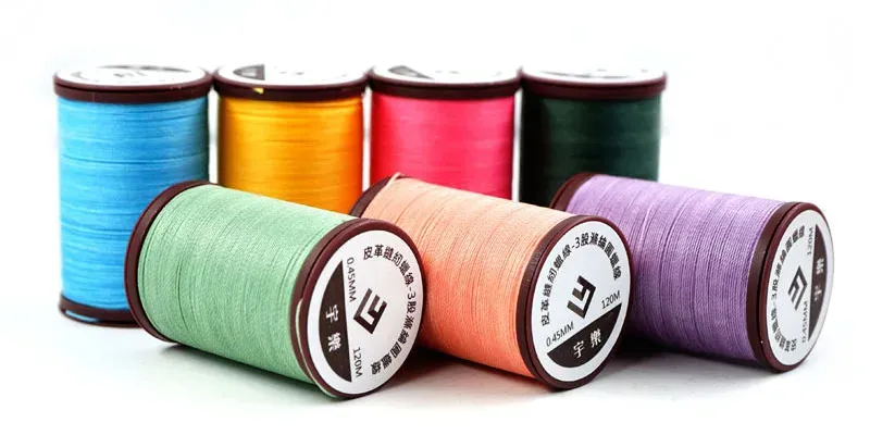 Garn gewachst rund 0,35 bis 0,65 mm für Lederhandwerk und Schmuck