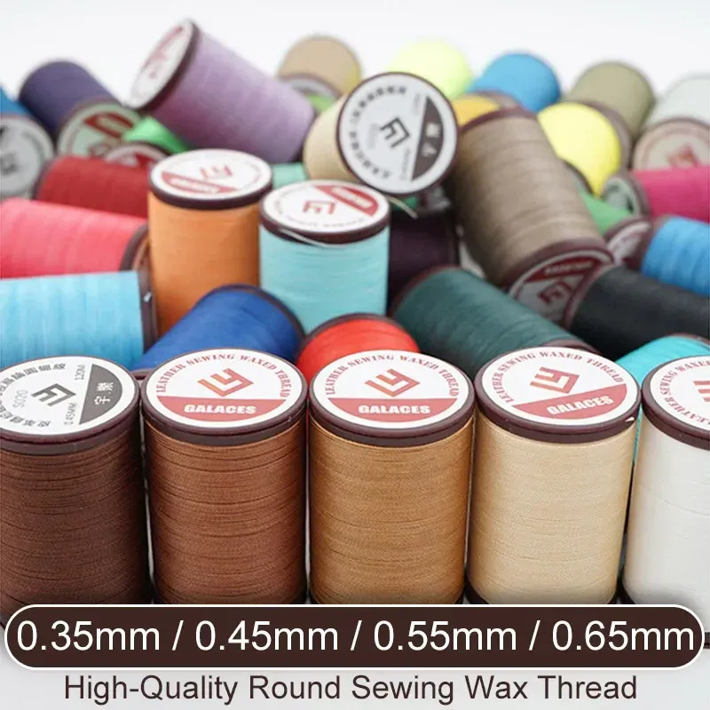 Garn gewachst rund 0,35 bis 0,65 mm für Lederhandwerk und Schmuck