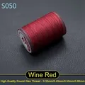 Garn gewachst rund 0,35 bis 0,65 mm für Lederhandwerk und Schmuck – Farbe S050 - Weinrot
