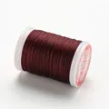 Garn gewachst rund 0,4 bis 0,6 mm für Lederhandwerk DIY – Farbe 15-Dark Red