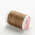 Garn gewachst rund 0,4 bis 0,6 mm für Lederhandwerk DIY – Farbe 3-Khaki