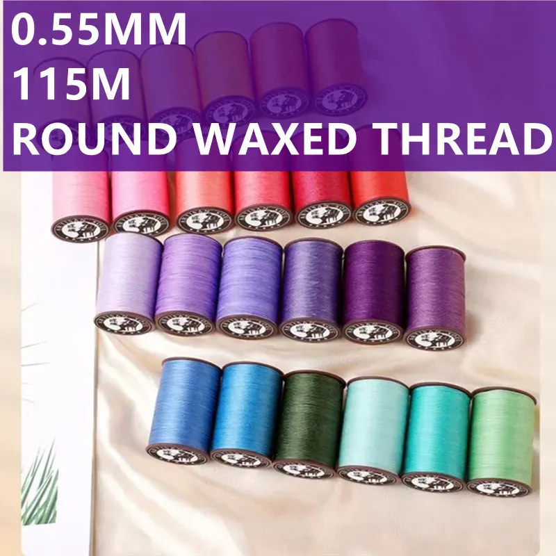 Garn gewachst rund 0,55 mm 115 m für Lederhandwerk und Schmuck