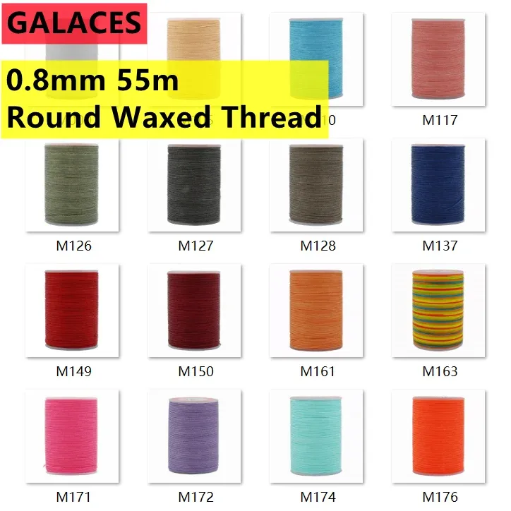 Garn gewachst rund 0,8 mm 55 m Polyester für Leder und DIY