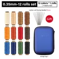 Garn gewachst rund 12 Farben 0,35 bis 0,65 mm für DIY – Farbe 12color-0.35mm-14pcs