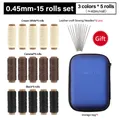 Garn gewachst rund 12 Farben 0,35 bis 0,65 mm für DIY – Farbe 3color-0.45mm-17pcs