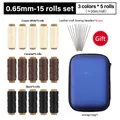 Garn gewachst rund 12 Farben 0,35 bis 0,65 mm für DIY – Farbe 3color-0.65mm-17pcs