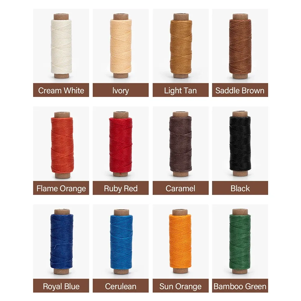 Garn gewachst rund 12 Farben 0,35 bis 0,65 mm für DIY