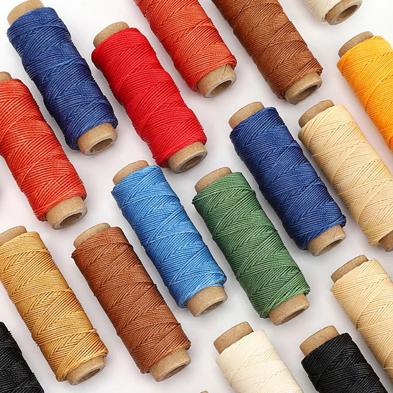 Garn gewachst rund 12 Farben 0,35 bis 0,65 mm für DIY