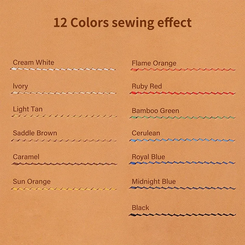 Garn gewachst rund 12 Farben 0,35 bis 0,65 mm für DIY