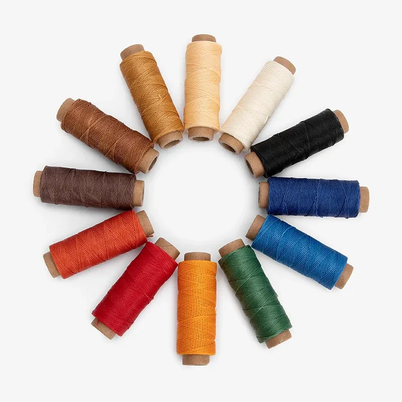 Garn gewachst rund 12 Farben 0,35 bis 0,65 mm für DIY