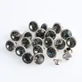 Glas Strass Nieten 6mm bis 8mm für Lederhandwerk 100 Sets – Farbe Black Diamond