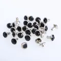 Glas Strass Nieten 6mm bis 8mm für Lederhandwerk 100 Sets – Farbe Black