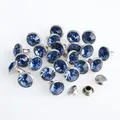 Glas Strass Nieten 6mm bis 8mm für Lederhandwerk 100 Sets – Farbe Light Blue