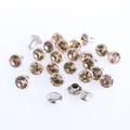 Glas Strass Nieten 6mm bis 8mm für Lederhandwerk 100 Sets – Farbe Lt Colorado Topaz