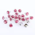 Glas Strass Nieten 6mm bis 8mm für Lederhandwerk 100 Sets – Farbe Rose
