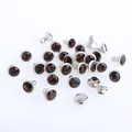 Glas Strass Nieten 6mm bis 8mm für Lederhandwerk 100 Sets – Farbe Smoked Topaz