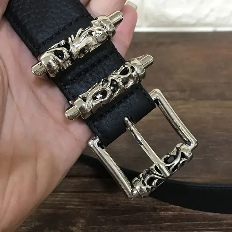 Gürtel Prägung Schnalle Herren Punk Metall Legierung Leder