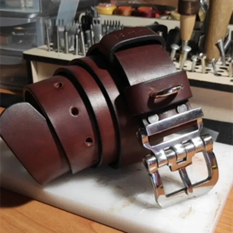 Gürtelschnalle Messing Edelstahl 1 Stück für Herren Lederhandwerk Jeans 40 mm