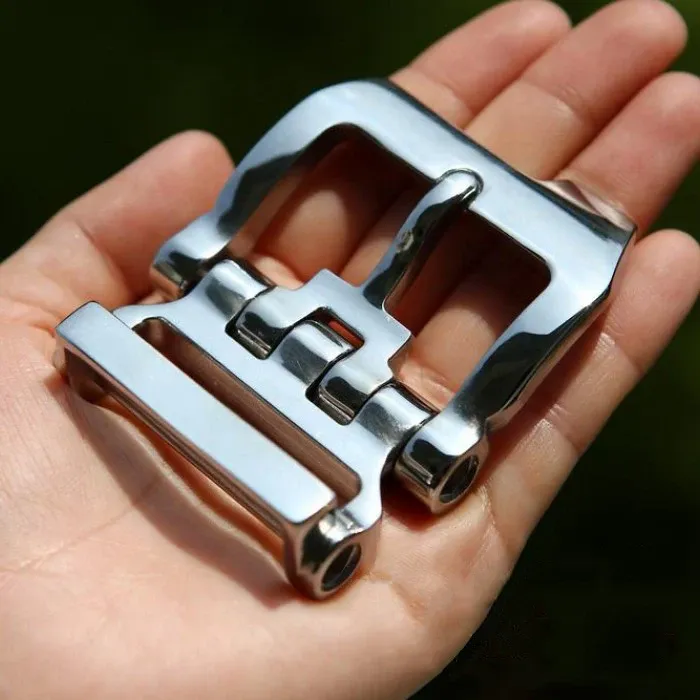 Gürtelschnalle Messing Edelstahl 1 Stück für Herren Lederhandwerk Jeans 40 mm