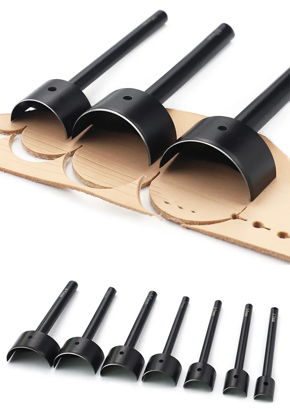 Halbrunder Locher 15 bis 45 mm für Gürtel und Taschen